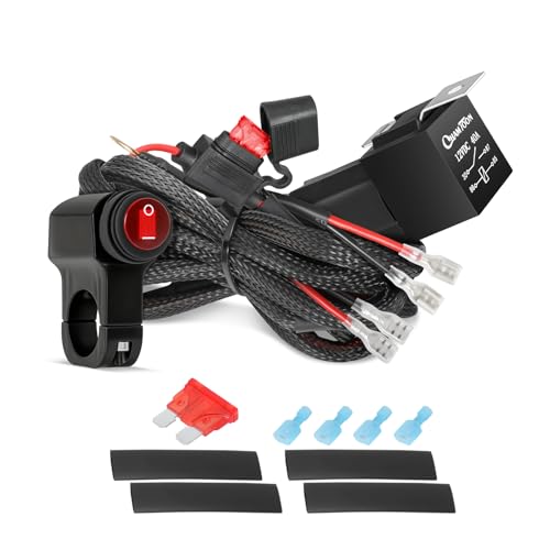 Light Bar Wiring Harness Kit with Motorcycle Handlebar Switch, Rfroad Lighting 12V 40A 2 Lead for Motorcycle UTV Snowmobile Dirt Bike Lights - Fits for 7/8" Handlebars (22mm) - style: 2 Lead