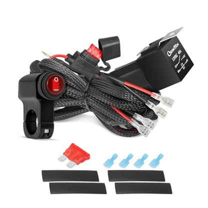 Light Bar Wiring Harness Kit with Motorcycle Handlebar Switch, Rfroad Lighting 12V 40A 2 Lead for Motorcycle UTV Snowmobile Dirt Bike Lights - Fits for 7/8" Handlebars (22mm) - style: 2 Lead