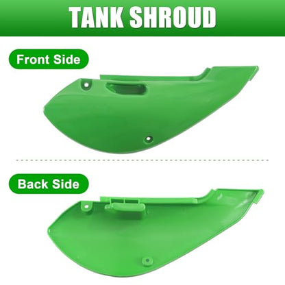 ABS Plastics Kit for Kawasaki KLX110 2002-2013, KX65 2000-2013 - color: Green & White
