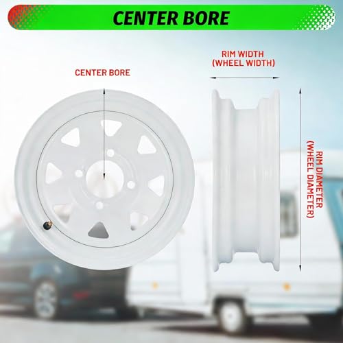4.80-8 4.80x8 480-8 4.80-8 Trailer Tires with 8'' Rims, 4 Lug on 4'', Load Range C, 6PR - size: 480-8, style: 4 Lug