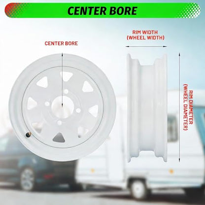 2 Pack 4.80-12 4.80x12 480-12 4.80-12 Trailer Tires with 12'' Rims, 4 Lug on 4'', Load Range C 6PR - size: 480-12, style: 4 Lug