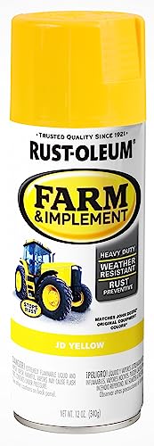Rust-Oleum Farm & Implement JD Yellow Spray Paint - color: JD Yellow, size: 12 Ounce (Pack of 1)