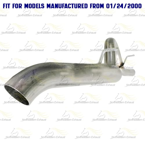 Exhaust Muffler Tail Pipe Compatible with Jeep Wrangler 2000-2002 2.5L | Stainless Steel | Northeastern Exhaust | Includes Clamp, Hangers and Bolt Kit | Direct-Fit Replacement