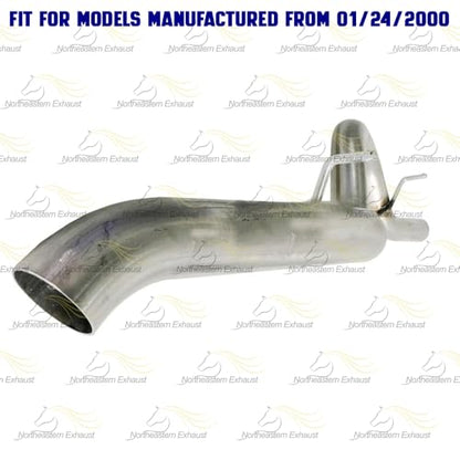 Exhaust Muffler Tail Pipe Compatible with Jeep Wrangler 2000-2002 2.5L | Stainless Steel | Northeastern Exhaust | Includes Clamp, Hangers and Bolt Kit | Direct-Fit Replacement