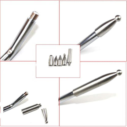 Paintless Dent Repair Tools Dent Removal Rods with Awl Head Paintless Dent Removal Kit Car Auto Body Dent Removal of Hail Dents and Door Ding (3pcs Rod 20 pcs Pen)