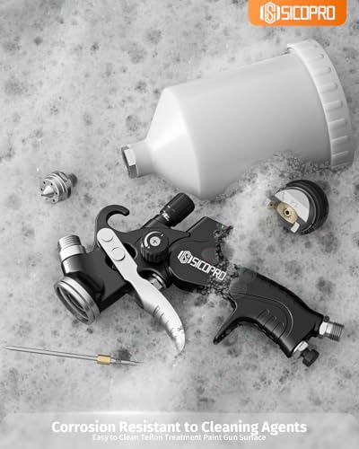 HVLP Spray Gun, Automotive Paint Gun, Spray Gun for Painting - color: Black