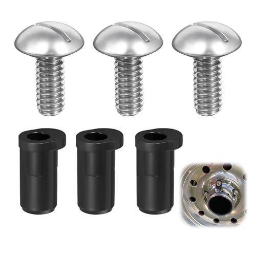 Center Caps Screws&Insert for 1980-1996 Ford F-150 & Bronco,1992-1996 Van - style: 3 Sets