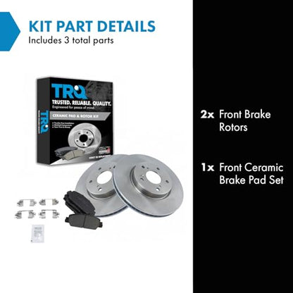 TRQ Front Ceramic Brake Pad & Rotor Kit - style: BKA11716