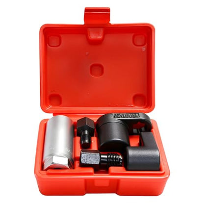 A ABIGAIL 5 PCS Automotive O2 Oxygen Sensor Socket Offset 02 sensor Wrench Remover Tool and Thread Chaser Tool - color: Red