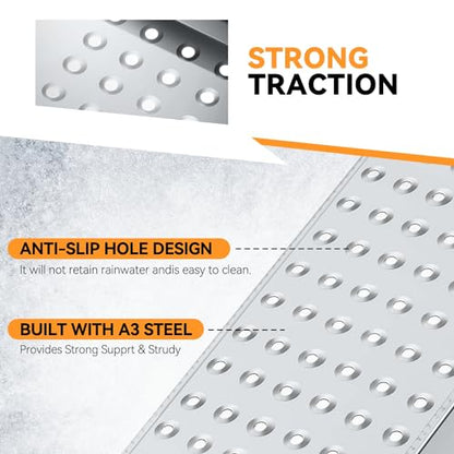 Auto Dynasty 2PCS 63" x 9" Heavy Duty Loading Ramps 880Lbs for Truck ATVs - size: 63" (Silver)