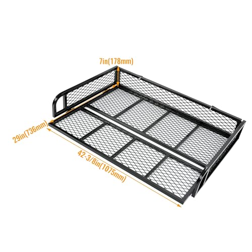 KUAFU Rear Cargo Basket Universal ATV UTV Black Steel Storage Rack Rear - size: Rear