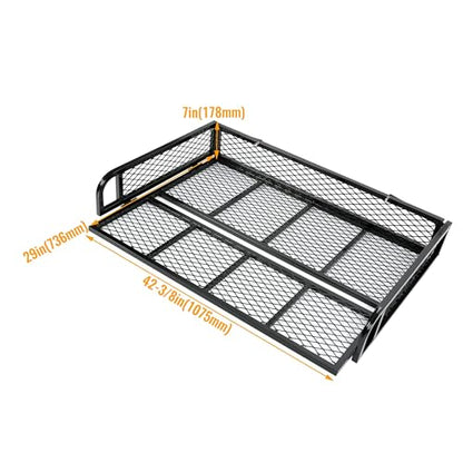 KUAFU Rear Cargo Basket Universal ATV UTV Black Steel Storage Rack Rear - size: Rear