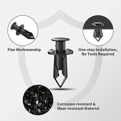 100pcs 8mm Fender ATV Push Retainer Clips Fastener for Honda Suzuki Kawasaki Polaris Sportsman Rangers RZR Replace 7661855 (Pack of 2) - size: One Size (Pack of 2)