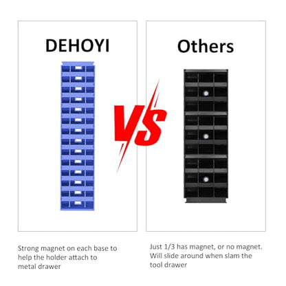 DEHOYI 48 PCS MAGNETIC Modular Wrench Organizer for Tool box, Metric & SAE - style: Magnetic (48 pcs Blue)