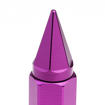 Auto Dynasty M12 x 1.5 Open/Closed End Design 20-Piece Aluminum Alloy Wheel Lug Nuts +1 X Deep Drive Extension (Purple) - color: Purple