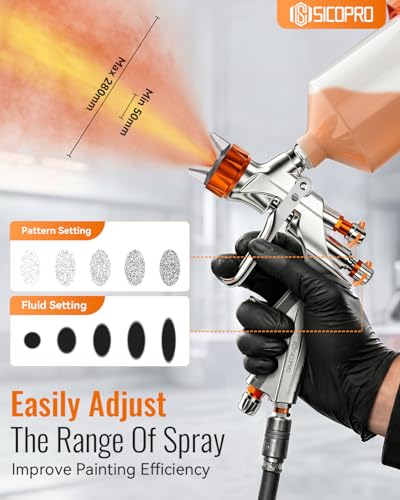 Professional LVLP Spray Gun, Automotive Paint Gun - color: Orange