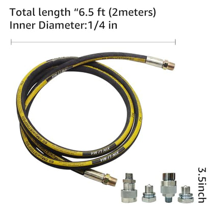 BESTOOL 10,000 PSI Air Hydraulic Pump Kit, 1/2 Gal, Hose & 2 Quick Couplers - color: Yellow Set