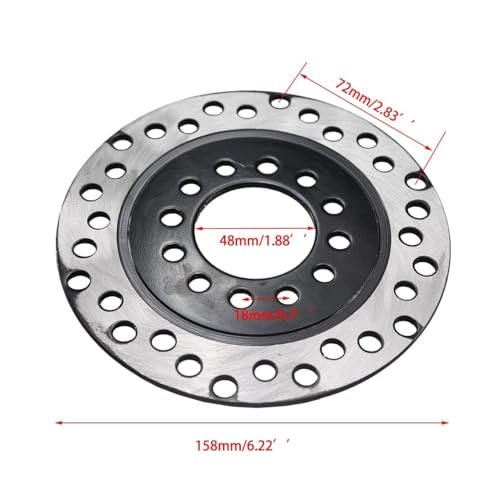 PRO BAT ATV Quad Rear Brake Assembly Master Cylinder Caliper Disc Rotor - color: Black
