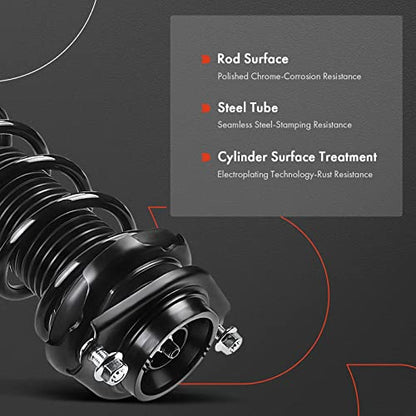 A-Premium Rear Complete Strut Assemblies with Coil Springs, Set of 2