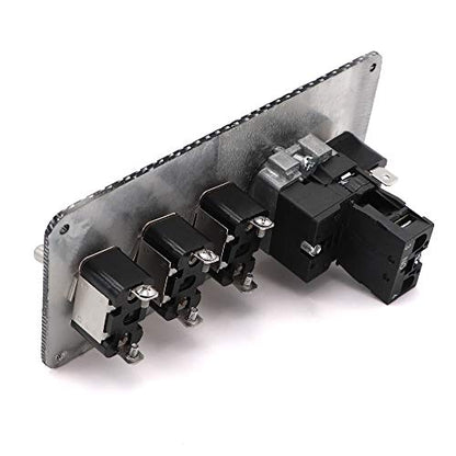 Ignition Switch Panel Kit, DC 12V 5 in 1 Car Engine Start Push Button LED Carbon Fiber Toggle Switch Panel for Racing Car - size: 5 Gang