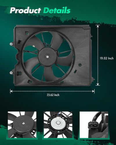 SCITOO 601490 Cooling Fan Assembly for Acura for MDX 17-20 3.0L 14-20 3.5L - size: 601490
