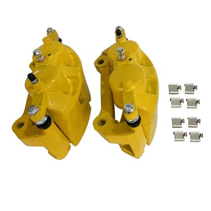 18B5404 18B5405 Yellow Front Dual Piston Brake Calipers with Bracket Set