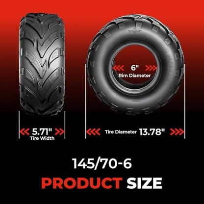 ATV Go-Karts Tires 145/70-6,4 PR Mini Bike Tires,Tubeless,Pair of 2 - size: 145/70-6