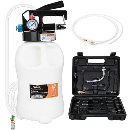 GOOACC Transmission Fluid Pump Kit 6L Automotive Pneumatic Oil Fluid Extractor ATF Refill Dispenser Transfer Pump with 15 ATF Filler Adapters 1.6 Gal 2 Ways Vacuum Fluid Evacuator Oil Change Tool Set - size: 6L