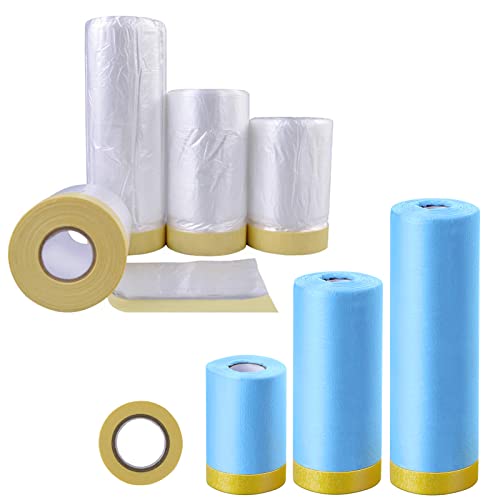 MyLifeUNIT Tape and Drape, 6 Pack Assorted Masking Paper Bundle for Automotive Painting Covering