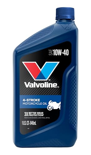 Valvoline 4-Stroke Motorcycle SAE 10W-40 Motor Oil 1 QT, Case of 6 - size: 1 QT, Case of 6, style: Conventional