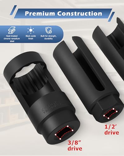 DAYUAN 10Pcs Oxygen Sensor Socket Set Oil Pressure Sending Unit Removal Kit - size: 10Pcs-Red
