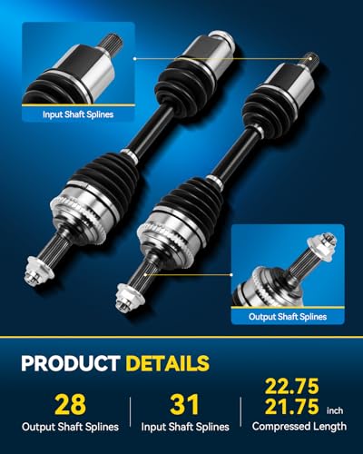 PHILTOP Front CV Axle Shaft Assembly for 2007-2012 Lincoln MKZ 3.5L - size: 66-2196 66-2197