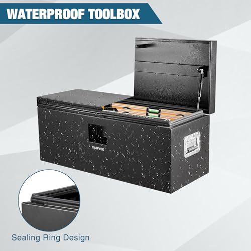 Garvee Black Steel Truck Bed Tool Box, Trailer Tongue Box, Truck Storage Organizer Tool Chest For Truck Bed, RV, Trailer - size: Black-30