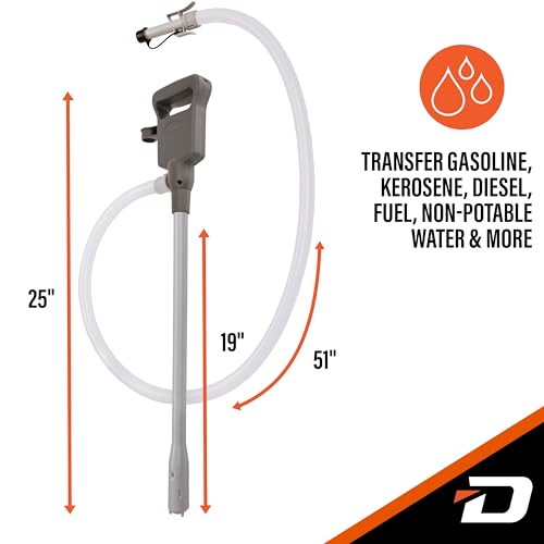 Deway Fuel Transfer Pump, Auto-Stop & Beep Nozzle, 3.8 GPM, 51in Hose - style: Auto-Stop w/ Beep