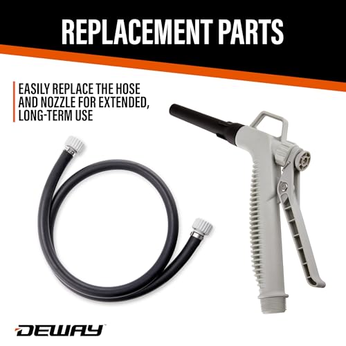 DeWay Fuel Transfer Pump, Trigger Nozzle, 51in Rubber Hose, 3.8 GPM - style: Hand-Trigger Nozzle w/ Rubber Hose