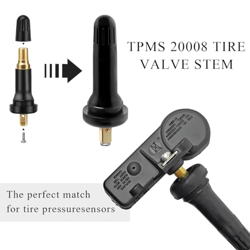 Yourkar 4 PCS TPMS 20008 Tire Valve Stem, Snap-in Tubeless Tire Pressure Sensor Valve Stem Replacement, Valve Stem for Commander, Lucerne, Avenger, Charger, Car Accessories