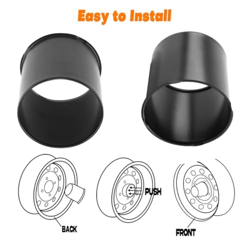 4Pcs 4.25inch Wheel Center Caps Fit 4.25" Center Bore Truck Trailer RV SUV Wheels Rims, Carbon Steel Matt Black Open-end Push Through Hub Covers - color: Matt Black, size: 4.25in