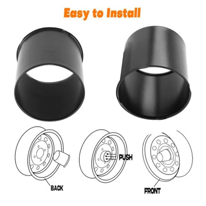 4Pcs 4.25inch Wheel Center Caps Fit 4.25" Center Bore Truck Trailer RV SUV Wheels Rims, Carbon Steel Matt Black Open-end Push Through Hub Covers - color: Matt Black, size: 4.25in