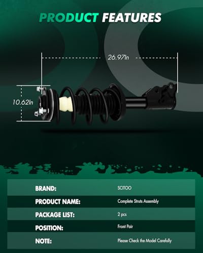 SCITOO Front Shock Struts Spring Assembly 2006-2011 for Honda for Civic