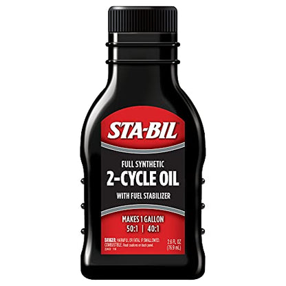 STA-BIL Full Synthetic 2-Cycle Oil, 2.6 oz - size: 2.6 fl. oz