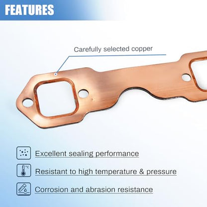 Sorello Exhaust Manifold Gasket Set Fit forChevy 327 305 350 383 SmallBlock