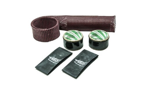 Hose Candy - Red/Black Carbon Fiber Upper Radiator Hose Skin Kit with Black Heat Shrink - color: Red/Black