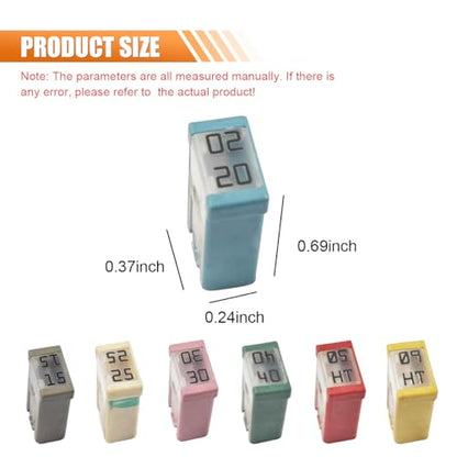 20A 32V Mini Slotted Automotive MCASE Shaped Cartridge Fuse Kit - size: 20A