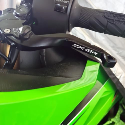 Short Brake Clutch Levers Compatible with K.awasaki Ninja ZX6R 2019 2020 2021 2022 2023 2024 2025 2026 | Front Shorter Levers Handles ZX-6R ZX 6R ZX636 Ninja636 Accessories (Black) - color: Black