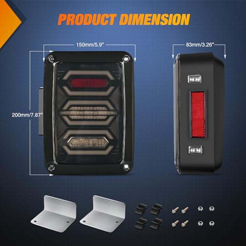 Nilight JK Tail Light LED For 2007-2018 Jeep Wrangler JKU DOT APPROVED - color: JK 2007-2017 Tail Light