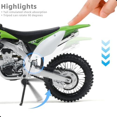 1:12 Dirtbike Toy Model Motorcycle for Kawasaki KX450F Green - color: Green