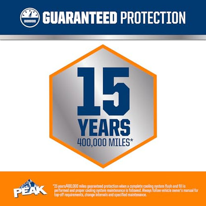 PEAK OET Extended Life Orange 50/50 Prediluted Antifreeze/Coolant for North American Vehicles, 1 Gal. - size: 50/50