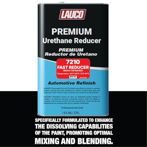 LAUCO Fast Urethane Grade Reducer, 1 Gallon (For 40 °F / 4 °C & Above), High-Performance Solvent Thinner for Urethane & High-Solids Automotive/Industrial Coatings (7210) - style: Fast - One Gallon
