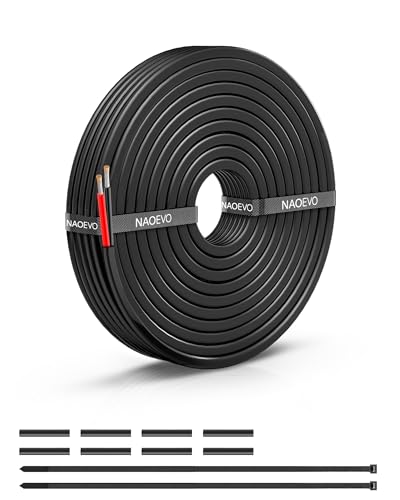 NAOEVO 12 Gauge Wire 2 Conductor, 12 Gauge Automotive Wire 12V Cable, 15FT - size: 15ft, style: 2C-12AWG