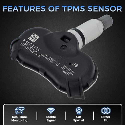 Sorghum Tire Pressure Monitoring System - Pre-Programmed TPMS Sensors 4 Pcs 315MHz Compatible with 2008-2017 Honda Civic Element Odyssey CR-Z Fit Acura Replace# 42753-TR3-A81 42753-SNA-A830-M1 - color: Matte Black-42753-sna-a830-m1